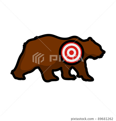 Icon Of Bear Silhouette With Target Icon Of Bear Silhouette With Target 89681262