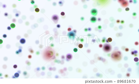 CG水晶球，許多五顏六色的玻璃球，一側 89681670