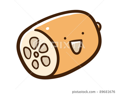 可愛蓮藕字的手寫風格插圖 89681676