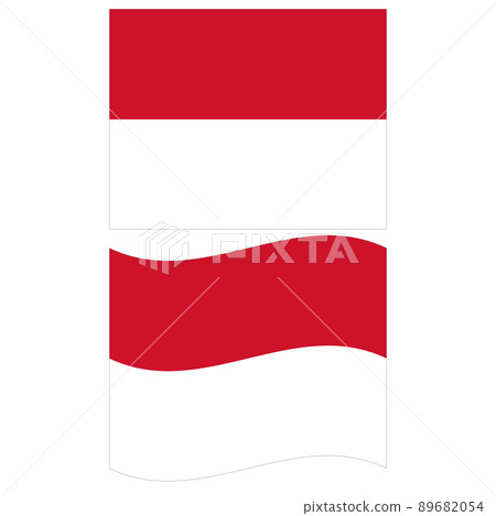Flag of Monaco. the national flag of Monaco. Monaco national flag waving. flat style. Flag of Monaco. the national flag of Monaco. Monaco national flag waving. flat style. 89682054