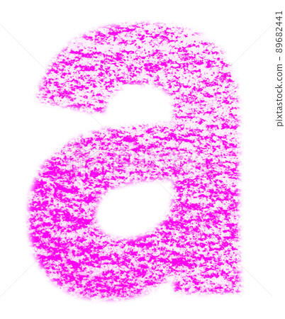 Alphabet drawn with crayon a lowercase pink background white with high resolution pass Other colors available 89682441
