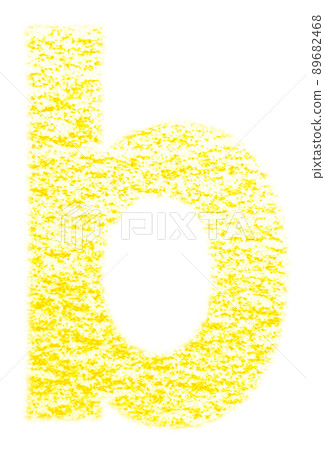 Alphabet drawn with crayon b Lowercase letter Yellow background White With high resolution pass Other colors available 89682468