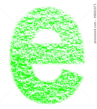 Alphabet drawn with crayon e Lowercase letter Green background White With high resolution pass Other colors available 89682871