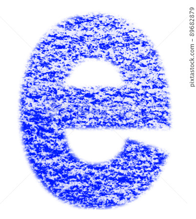 Alphabet drawn with crayon e lowercase letters blue background white with high resolution pass Other colors available 89682879