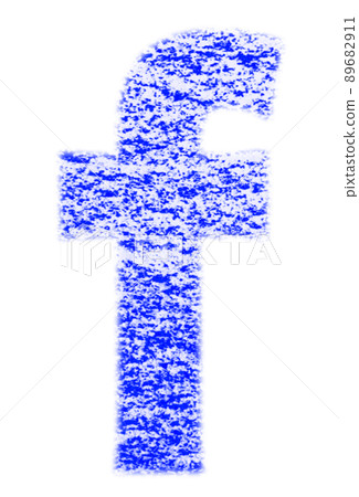 用蠟筆繪製的字母 f 小寫字母 藍色背景 白色 高分辨率通行證 其他顏色可選 89682911