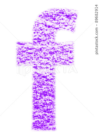 Alphabet drawn with crayon f lowercase purple background white with high resolution pass Other colors available 89682914