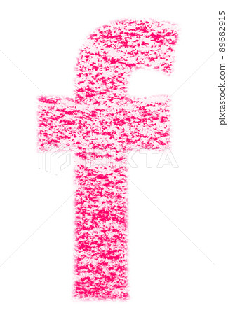 Alphabet drawn with crayon f Lowercase letters Red background White With high resolution pass Other colors available 89682915