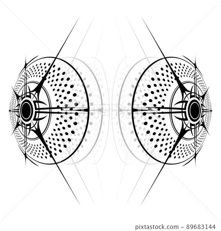 Wind rose black perspective silhouettes 89683144