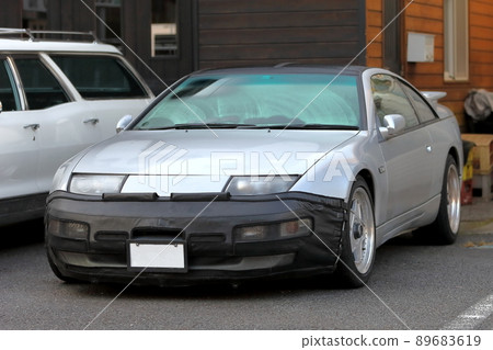 銀色跑車形象 銀色跑車形象 89683619