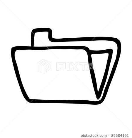 Doodle folder icon hand drawn with thin black line 89684161