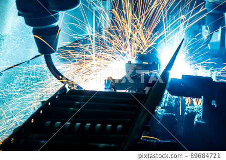 Light Welding, Welding robots in factory 89684721