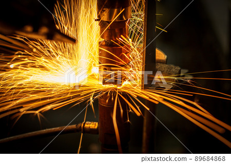 Industrial welding robot automotive in factory 89684868
