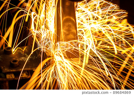 Industrial welding robot automotive in factory 89684869