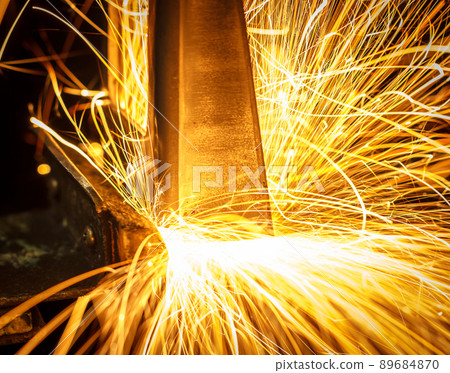Industrial welding robot automotive in factory 89684870