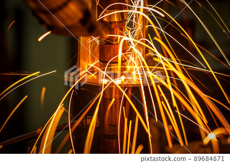 Industrial welding robot automotive in factory 89684871