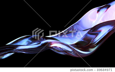 3d rendered abstract shape with detailed reflection and dispersion. 3d rendered abstract shape with detailed reflection and dispersion. 89684971