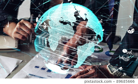 Conceptual business dashboard for financial data analysis 89685666