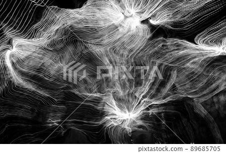 Abstract wave of digital weave lines connecting network dots and dark background Abstract wave of digital weave lines connecting network dots and dark background 89685705