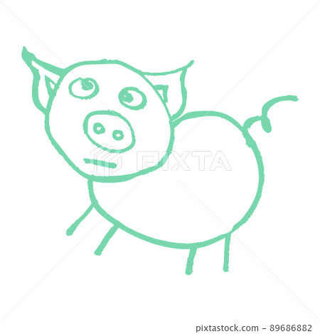 Icon in hand draw style. Drawing with wax crayons, children's creativity 89686882