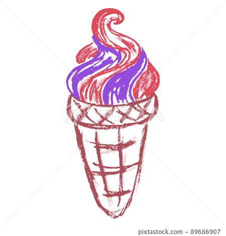 Icon in hand draw style. Drawing with wax crayons, children's creativity 89686907