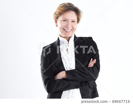 in full growth. portrait of experienced business woman on white background in full growth. portrait of experienced business woman on white background 89687718