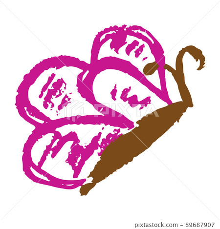 Icon in hand draw style. Drawing with wax crayons, children's creativity Icon in hand draw style. Drawing with wax crayons, children's creativity 89687907
