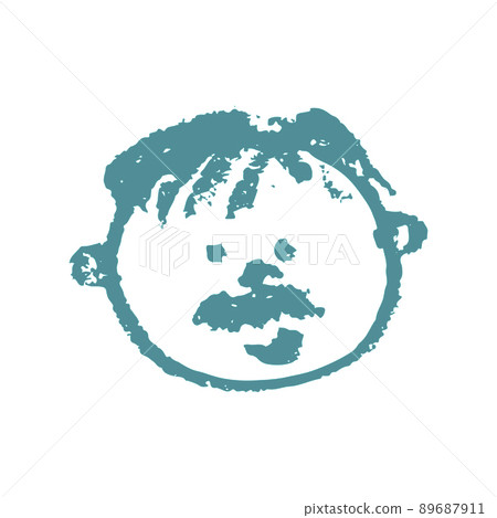 Icon in hand draw style. Drawing with wax crayons, children's creativity 89687911