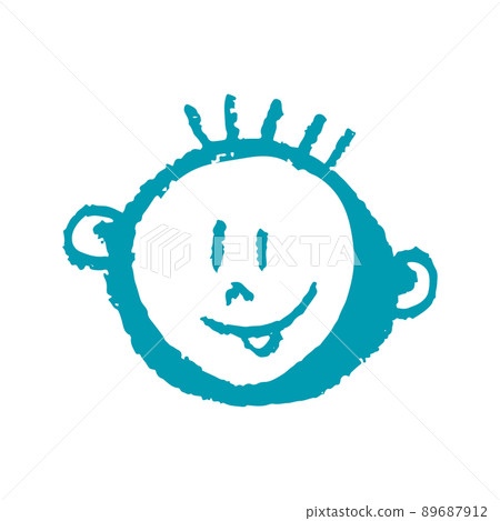 Icon in hand draw style. Drawing with wax crayons, children's creativity 89687912