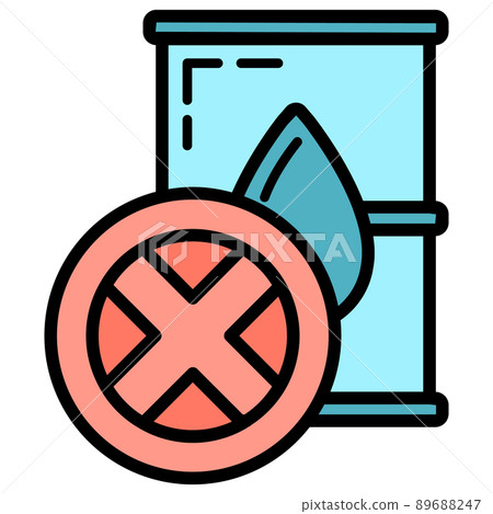 Stop use barrel oil industry, world oil pollution by petroleum concept icon, green eco earth cartoon flat vector illustration, isolated on black. Stop use barrel oil industry, world oil pollution by petroleum concept icon, green eco earth cartoon flat vector illustration, isolated on black. 89688247