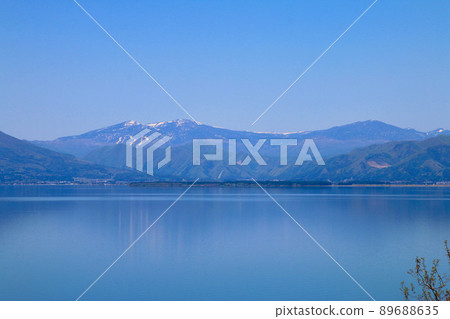 Lake Inawashiro and Mt. Adatara (Koriyama City, Fukushima Prefecture, Konan Town) 89688635