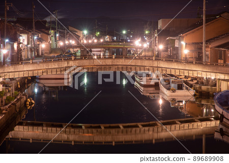 Very beautiful night view of Shinminato, Toyama Prefecture Very beautiful night view of Shinminato, Toyama Prefecture 89689908