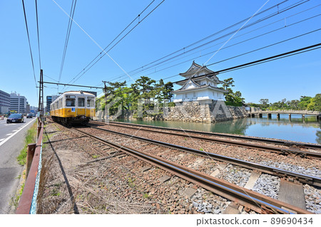Moat and stone wall of Sanuki Province "Takamatsu Castle" Moat and stone wall of Sanuki Province "Takamatsu Castle" 89690434