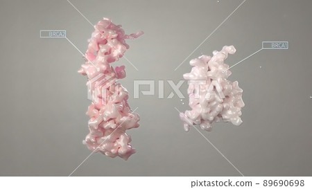 3D Medical illustration of Breast cancer genes 89690698