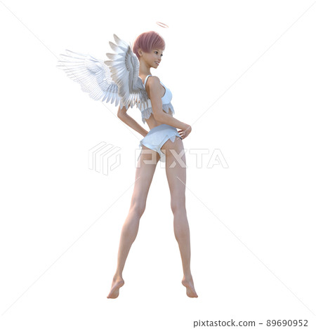 Beautiful leg angel perming 3DCG illustration material 89690952