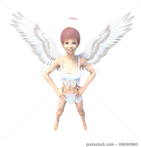 美腿天使燙髮3DCG插畫素材 89690960