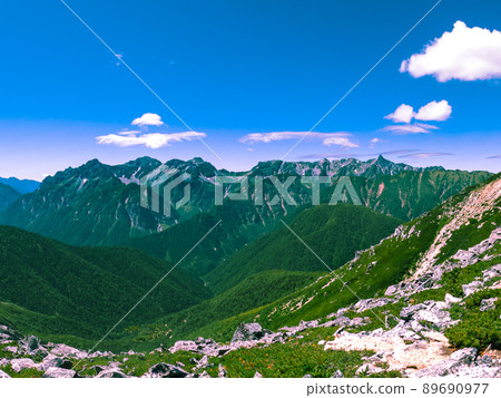 Hotaka mountain range, a spear seen from the panoramic Ginza of the Northern Alps of Nagano Prefecture Hotaka mountain range, a spear seen from the panoramic Ginza of the Northern Alps of Nagano Prefecture 89690977