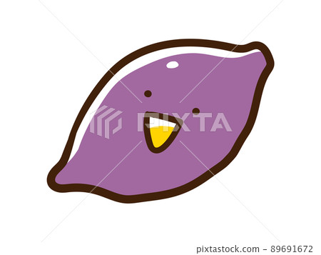 Handwritten style illustrations of cute sweet potato characters 89691672