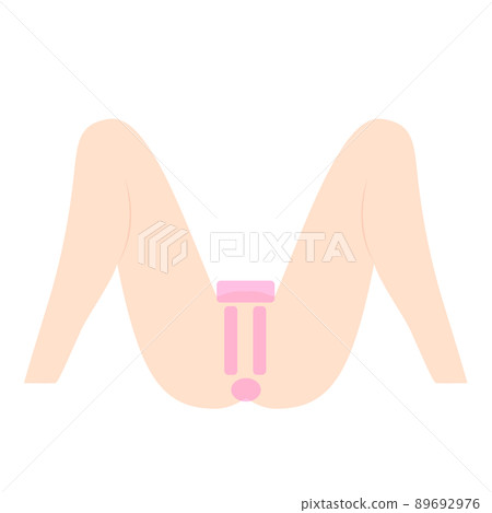 VIO hair removal. Illustration of the hair loss site in the delicate zone. 89692976