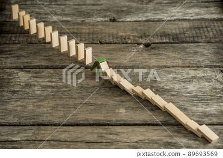 Blocking domino effect concept Blocking domino effect concept 89693569