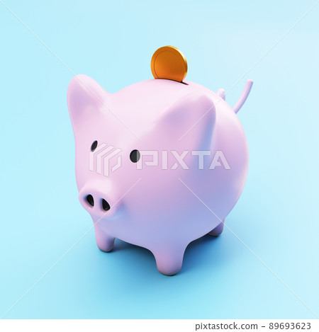 3D illustration material of piggy bank 3D... - Stock Illustration ...