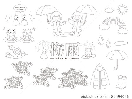 Drawing: Rainy Weather and Sad Little Girl Holding Umbrella. Stock  Illustration - Illustration of flower, kids: 99155426