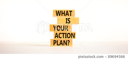 Action plan symbol. Concept words What is your action plan on wooden blocks. Beautiful white table white background. Business What is your action plan concept. Copy space. Action plan symbol. Concept words What is your action plan on wooden blocks. Beautiful white table white background. Business What is your action plan concept. Copy space. 89694366