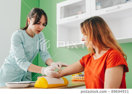 Blood collection from a patient. Passing tests. Blood collection from a patient. Passing tests. 89694931