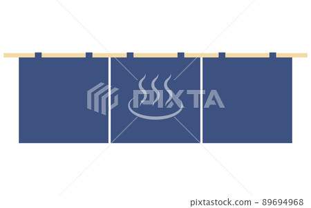 Noren of hot spring inn and hot spring mark at the beginning Noren of hot spring inn and hot spring mark at the beginning 89694968