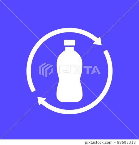 plastic bottle recycling vector icon - Stock Illustration [89695318 ...