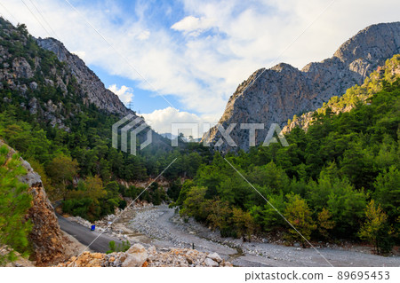 View of a mountain river in Kesme Bogaz canyon, Antalya province in Turkey 89695453