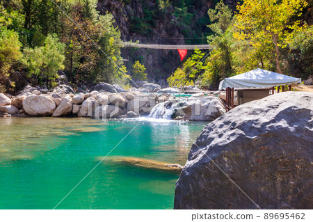 Small waterfall in Goynuk canyon in Antalya province, Turkey 89695462