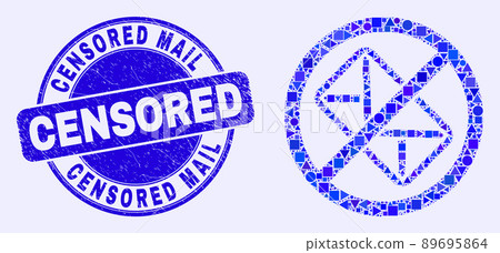 Blue Distress Censored Mail Stamp and Stop Letter Mosaic Blue Distress Censored Mail Stamp and Stop Letter Mosaic 89695864