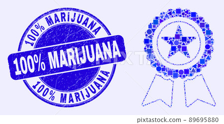 Blue Grunge 100 Percents Marijuana Seal and Star Award Mosaic Blue Grunge 100 Percents Marijuana Seal and Star Award Mosaic 89695880