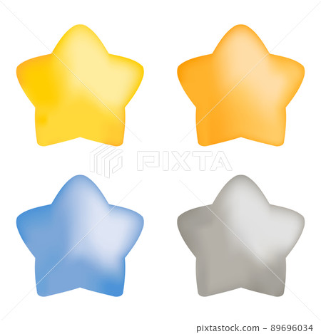 Rounded three-dimensional 3D star set Rounded three-dimensional 3D star set 89696034
